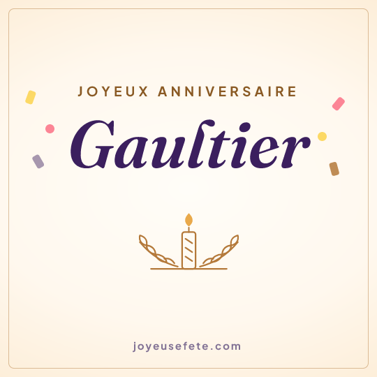 Image carrée « Joyeux anniversaire Gaultier » pour WhatsApp