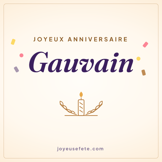 Image carrée « Joyeux anniversaire Gauvain » pour WhatsApp