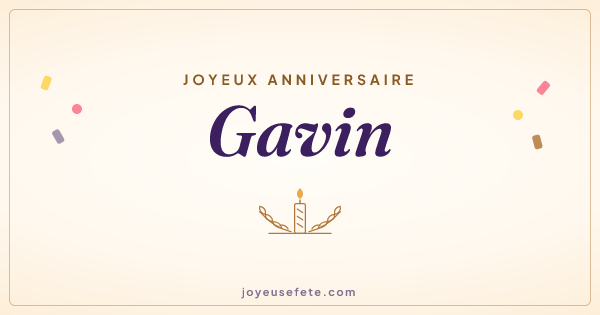 Image « Joyeux anniversaire Gavin » au format large