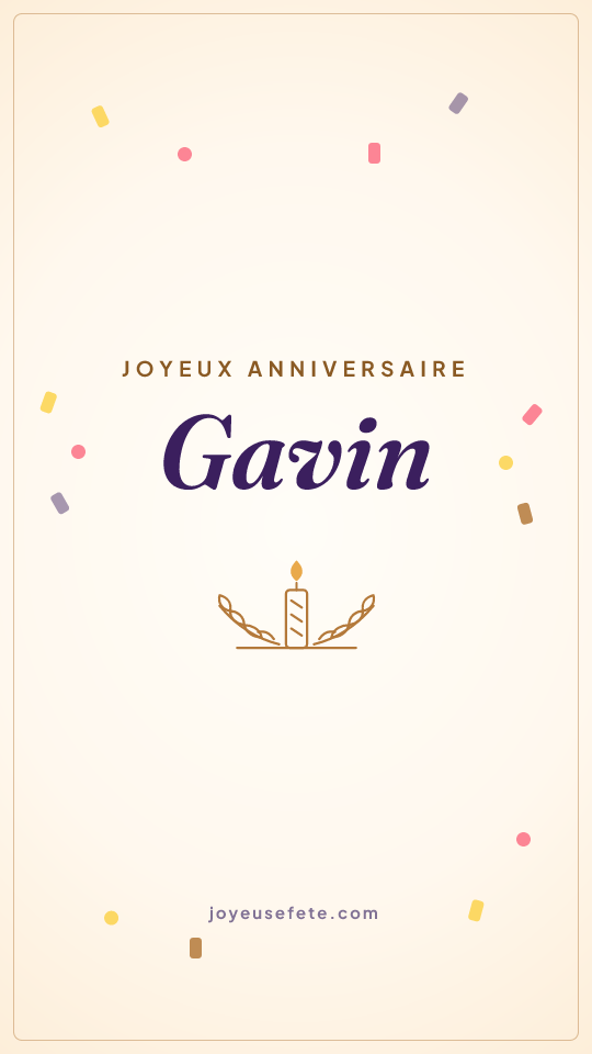 Image « Joyeux anniversaire Gavin » au format story