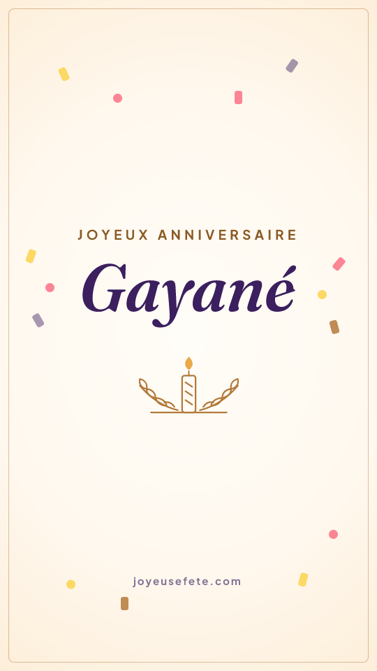 Image « Joyeux anniversaire Gayané » au format story