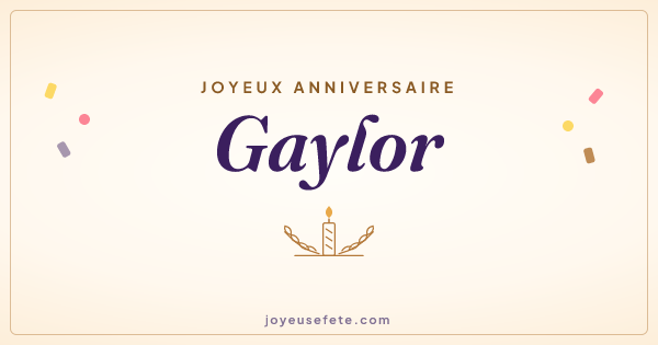 Image « Joyeux anniversaire Gaylor » au format large
