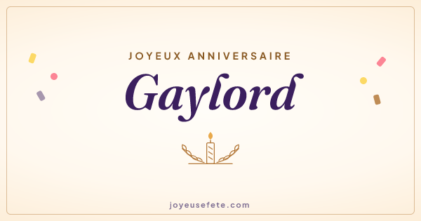 Image « Joyeux anniversaire Gaylord » au format large