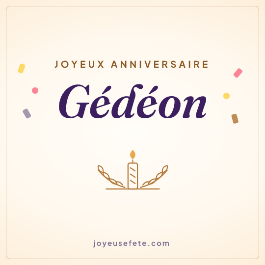 Image carrée « Joyeux anniversaire Gédéon » pour WhatsApp
