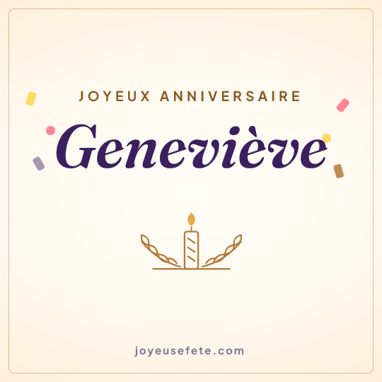 Image carrée « Joyeux anniversaire Geneviève » pour WhatsApp