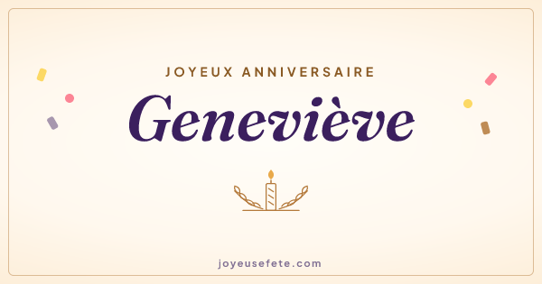 Image « Joyeux anniversaire Geneviève » au format large