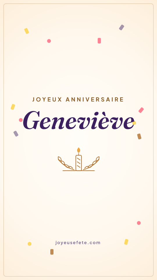 Image « Joyeux anniversaire Geneviève » au format story