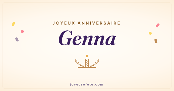 Image « Joyeux anniversaire Genna » au format large