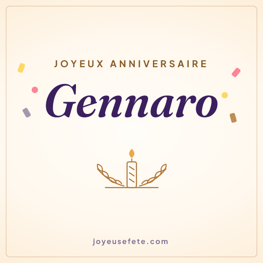 Image carrée « Joyeux anniversaire Gennaro » pour WhatsApp