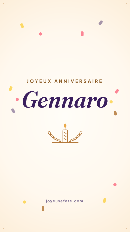 Image « Joyeux anniversaire Gennaro » au format story