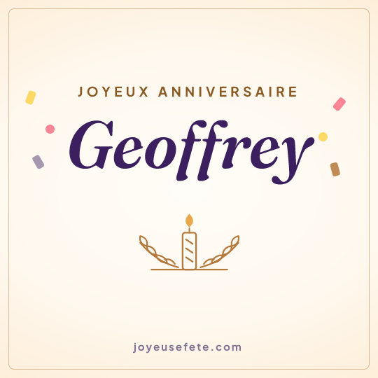 Image carrée « Joyeux anniversaire Geoffrey » pour WhatsApp