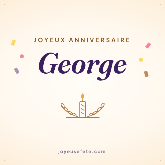 Image carrée « Joyeux anniversaire George » pour WhatsApp