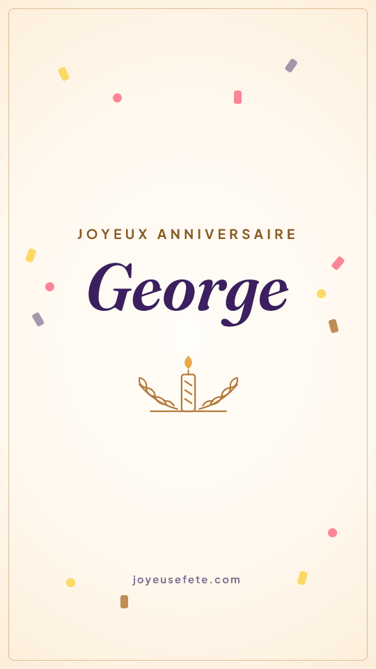 Image « Joyeux anniversaire George » au format story