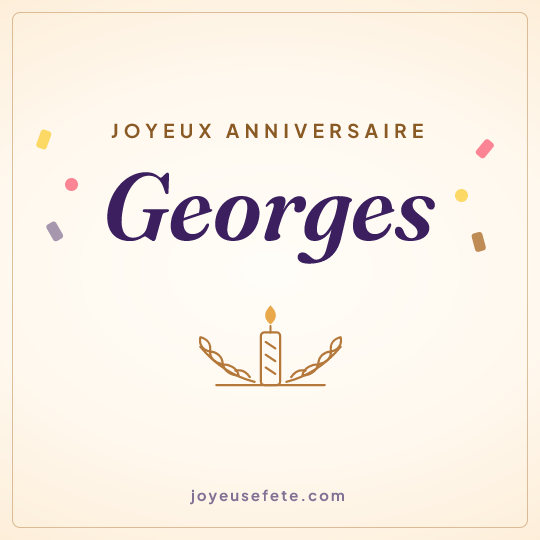 Image carrée « Joyeux anniversaire Georges » pour WhatsApp