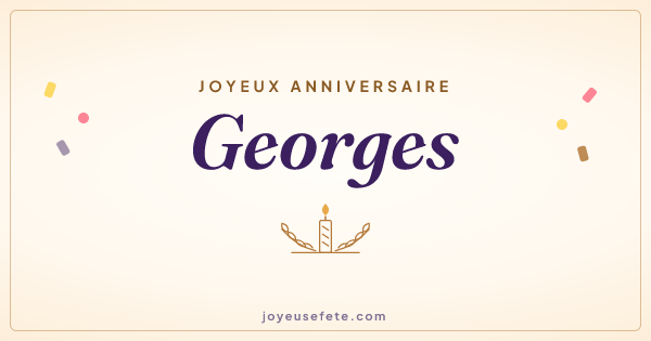 Image « Joyeux anniversaire Georges » au format large