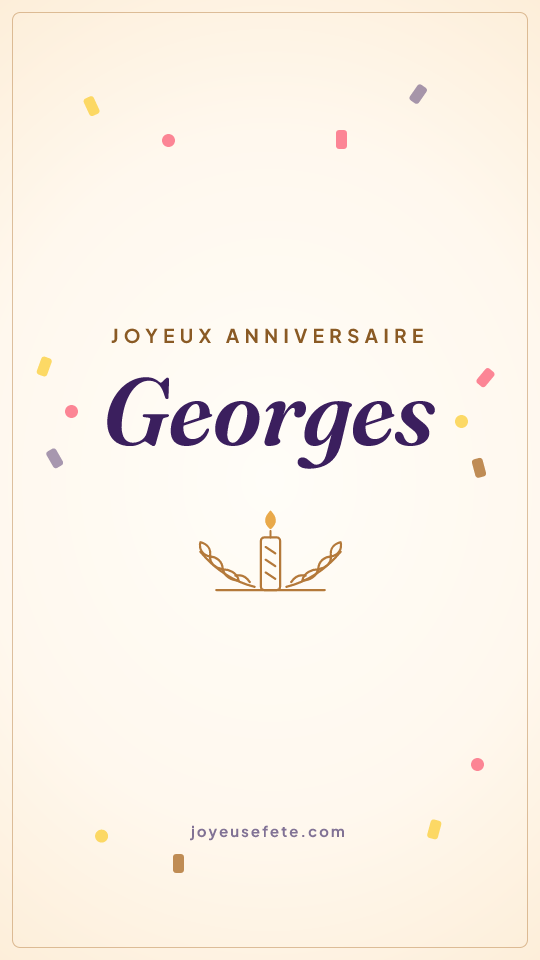 Image « Joyeux anniversaire Georges » au format story