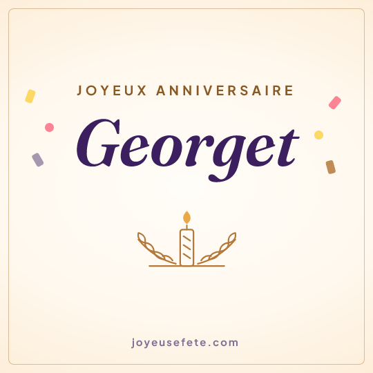 Image carrée « Joyeux anniversaire Georget » pour WhatsApp
