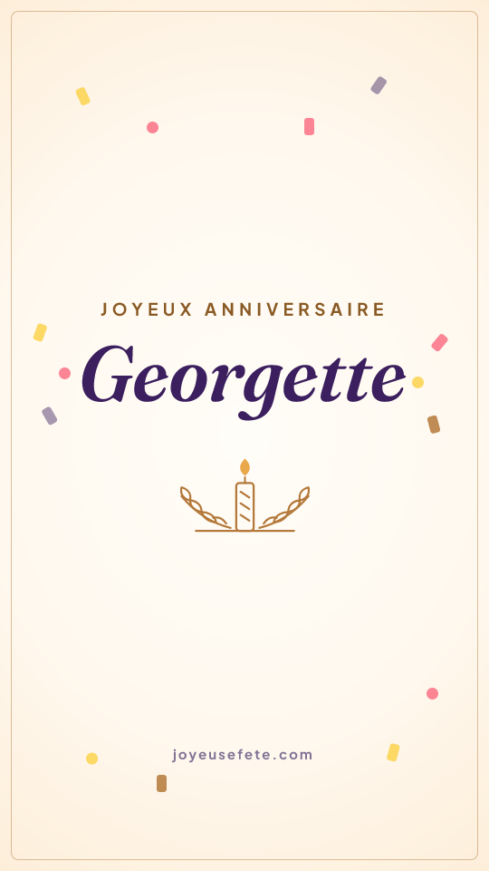 Image « Joyeux anniversaire Georgette » au format story