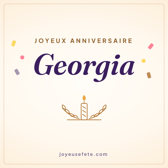 Image carrée « Joyeux anniversaire Georgia » pour WhatsApp
