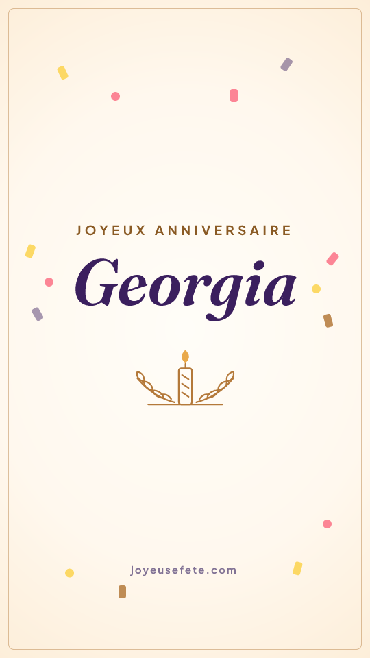 Image « Joyeux anniversaire Georgia » au format story