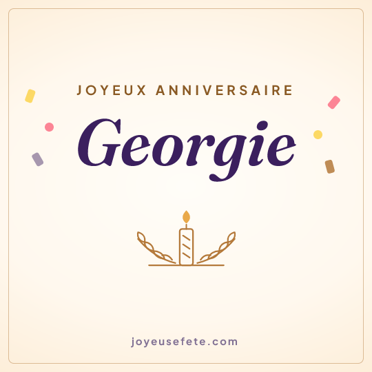 Image carrée « Joyeux anniversaire Georgie » pour WhatsApp