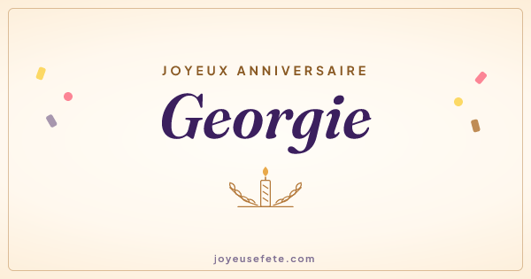 Image « Joyeux anniversaire Georgie » au format large