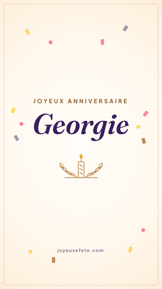 Image « Joyeux anniversaire Georgie » au format story