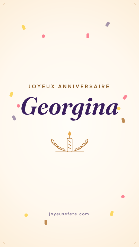 Image « Joyeux anniversaire Georgina » au format story