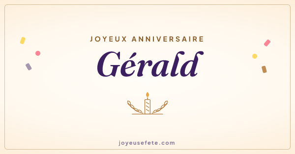 Image « Joyeux anniversaire Gérald » au format large