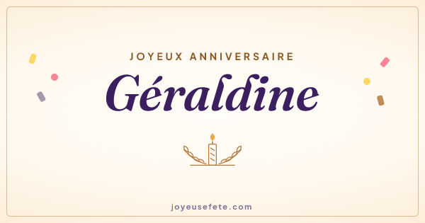 Image « Joyeux anniversaire Géraldine » au format large