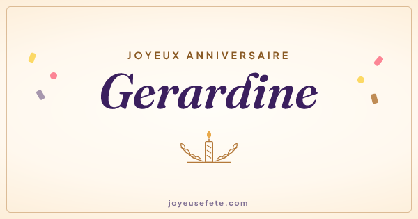 Image « Joyeux anniversaire Gerardine » au format large
