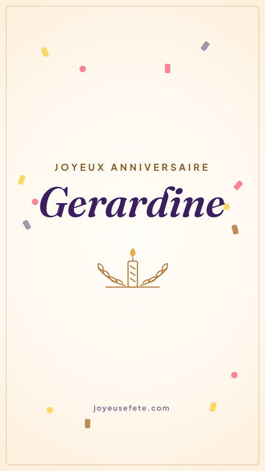 Image « Joyeux anniversaire Gerardine » au format story