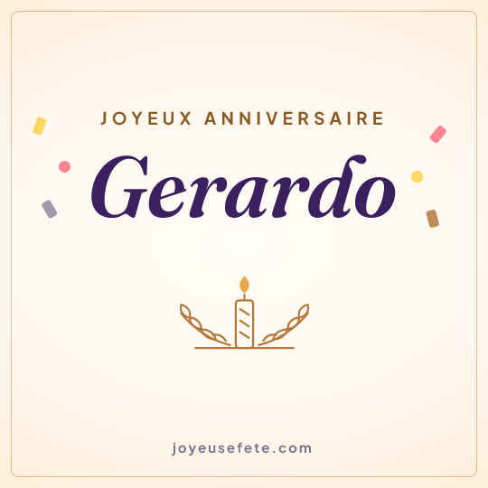 Image carrée « Joyeux anniversaire Gerardo » pour WhatsApp