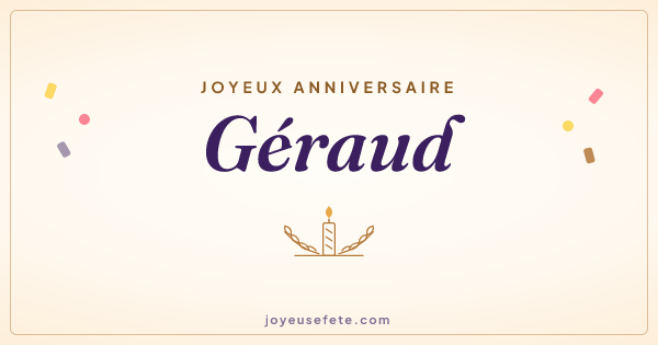 Image « Joyeux anniversaire Géraud » au format large