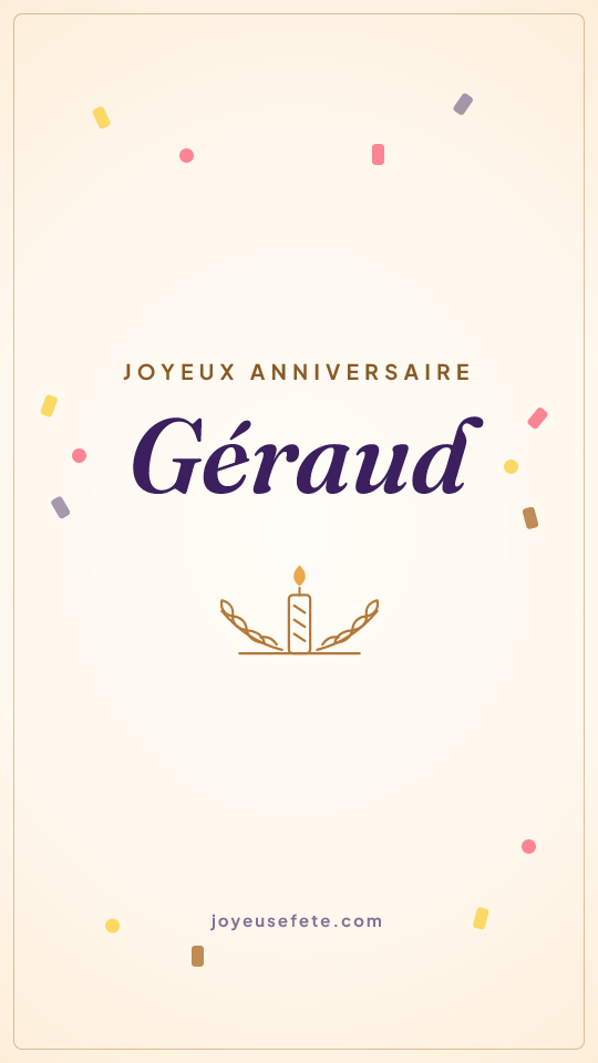 Image « Joyeux anniversaire Géraud » au format story
