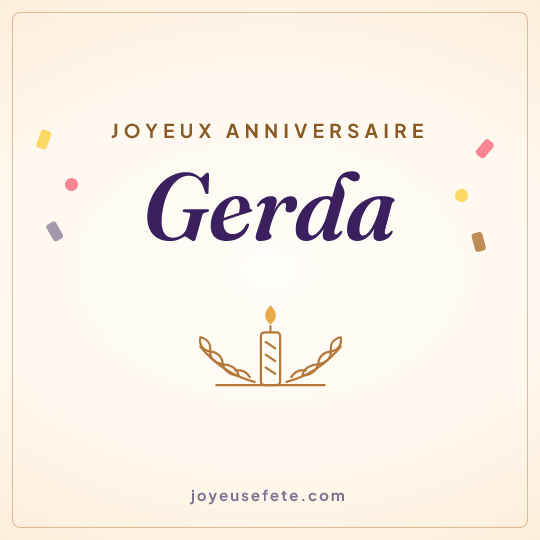 Image carrée « Joyeux anniversaire Gerda » pour WhatsApp