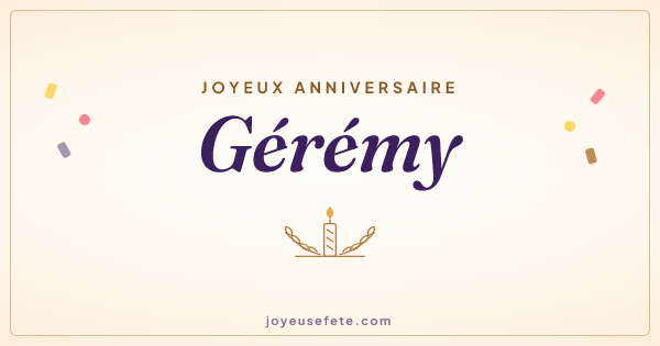 Image « Joyeux anniversaire Gérémy » au format large