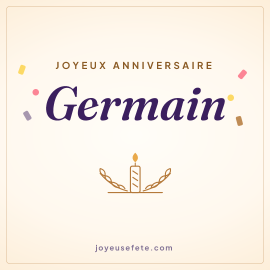 Image carrée « Joyeux anniversaire Germain » pour WhatsApp