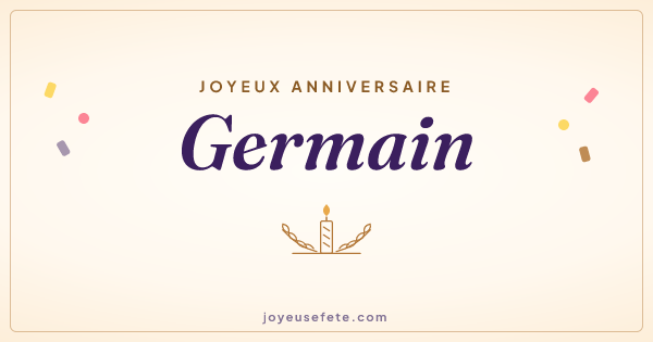 Image « Joyeux anniversaire Germain » au format large