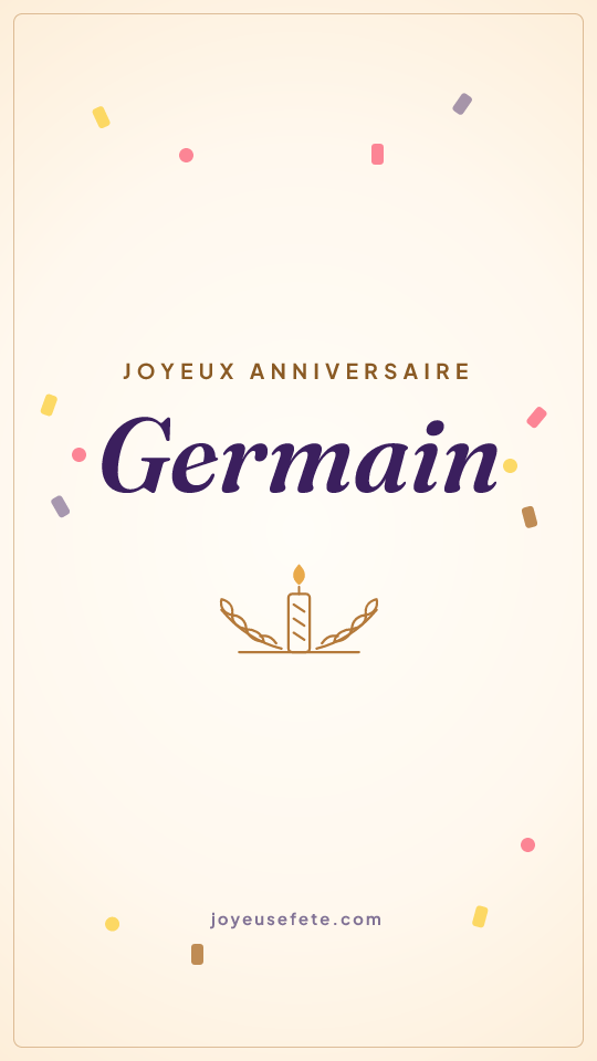 Image « Joyeux anniversaire Germain » au format story