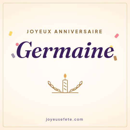 Image carrée « Joyeux anniversaire Germaine » pour WhatsApp