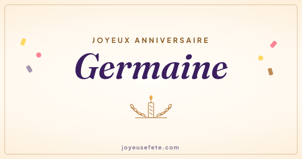 Image « Joyeux anniversaire Germaine » au format large