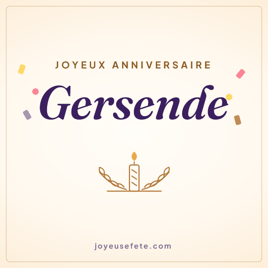 Image carrée « Joyeux anniversaire Gersende » pour WhatsApp