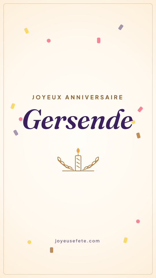 Image « Joyeux anniversaire Gersende » au format story