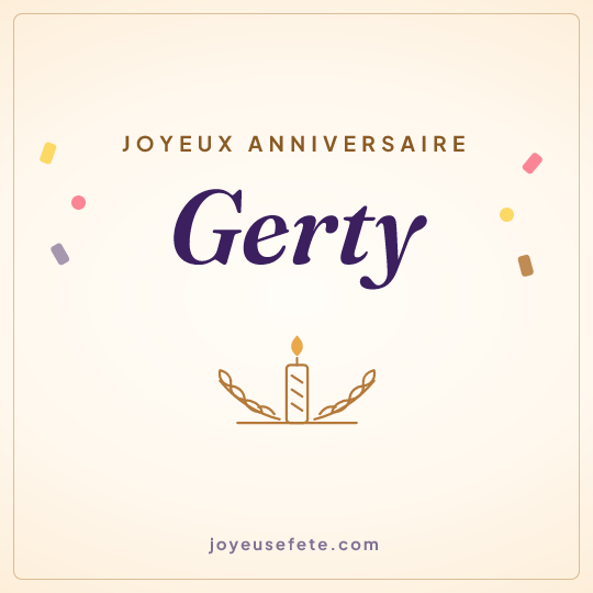 Image carrée « Joyeux anniversaire Gerty » pour WhatsApp