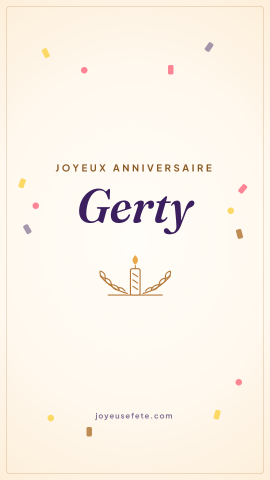 Image « Joyeux anniversaire Gerty » au format story