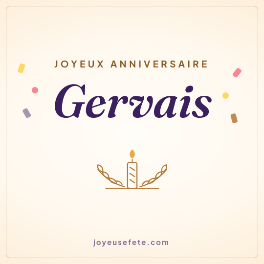 Image carrée « Joyeux anniversaire Gervais » pour WhatsApp