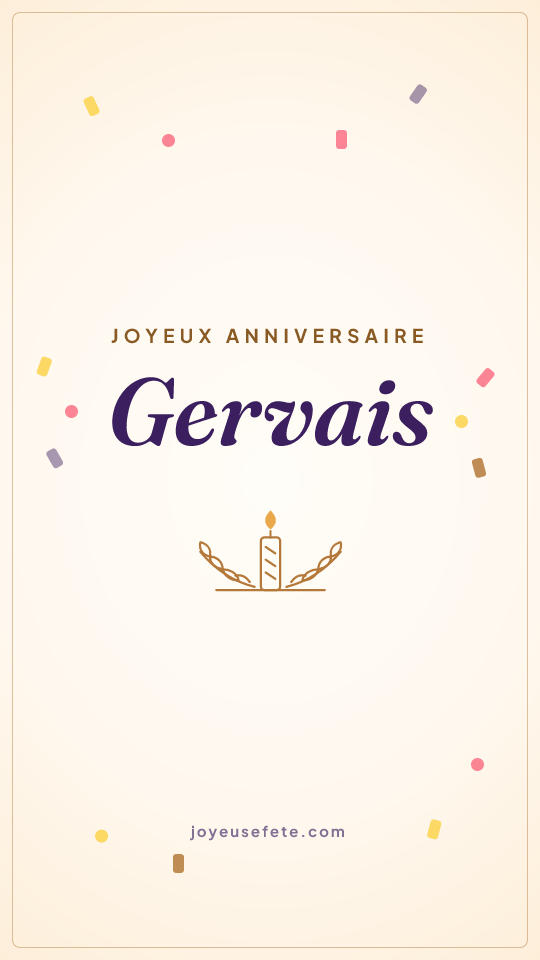 Image « Joyeux anniversaire Gervais » au format story
