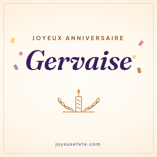 Image carrée « Joyeux anniversaire Gervaise » pour WhatsApp