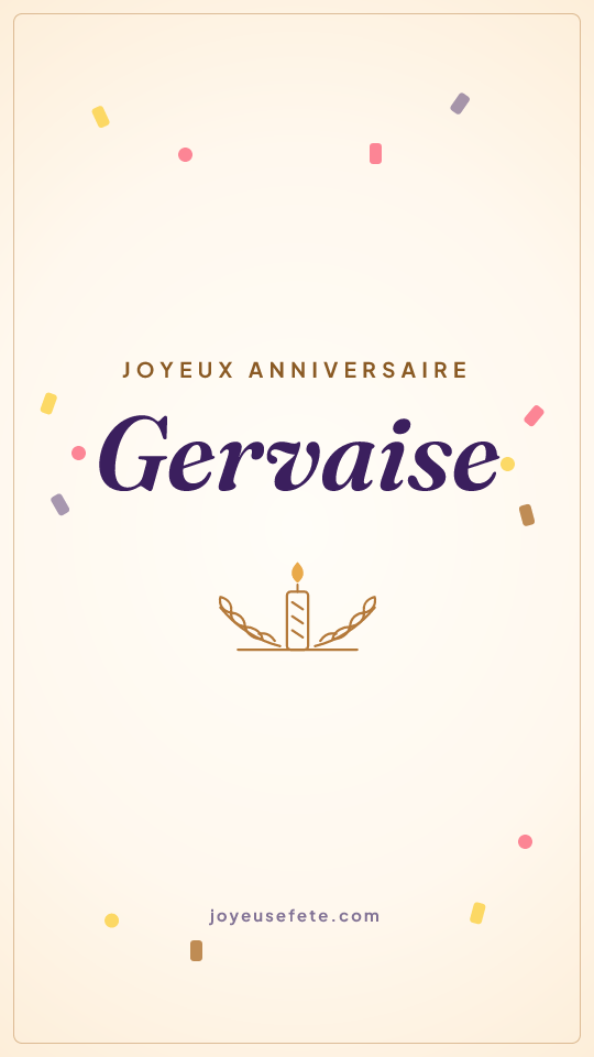 Image « Joyeux anniversaire Gervaise » au format story